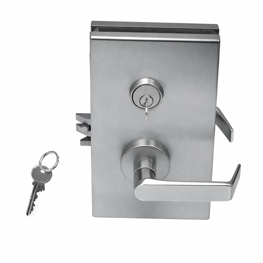 Office 6″ x 10″ Right Hand Center Lock with Deadlatch – Glaze Hardware