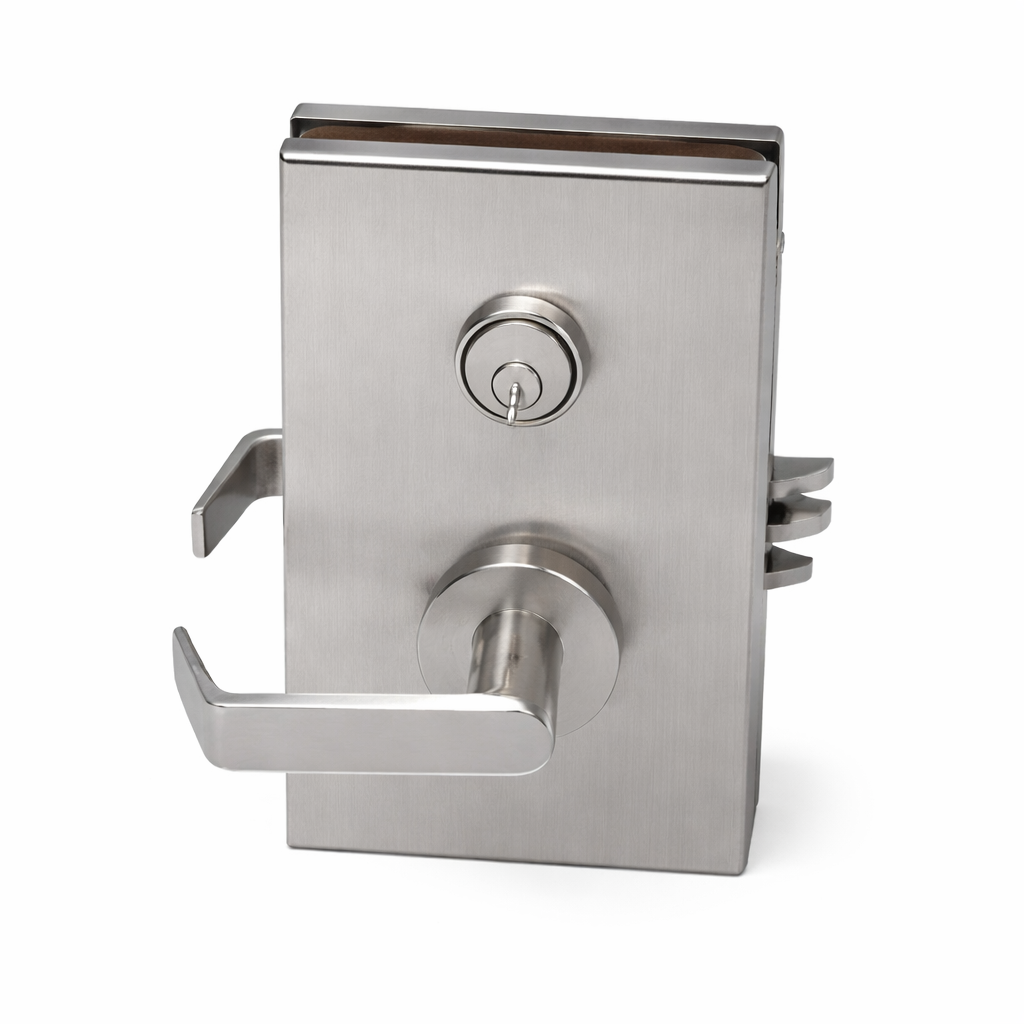Off Center Lock Office 6″ x 10″ Left Hand Center Lock with Deadlatch – Glaze Hardware