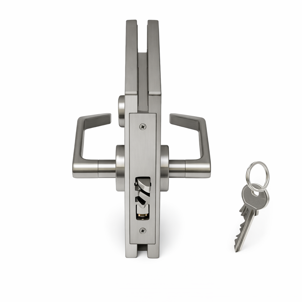 Off Center Lock Office 6″ x 10″ Left Hand Center Lock with Deadlatch – Glaze Hardware