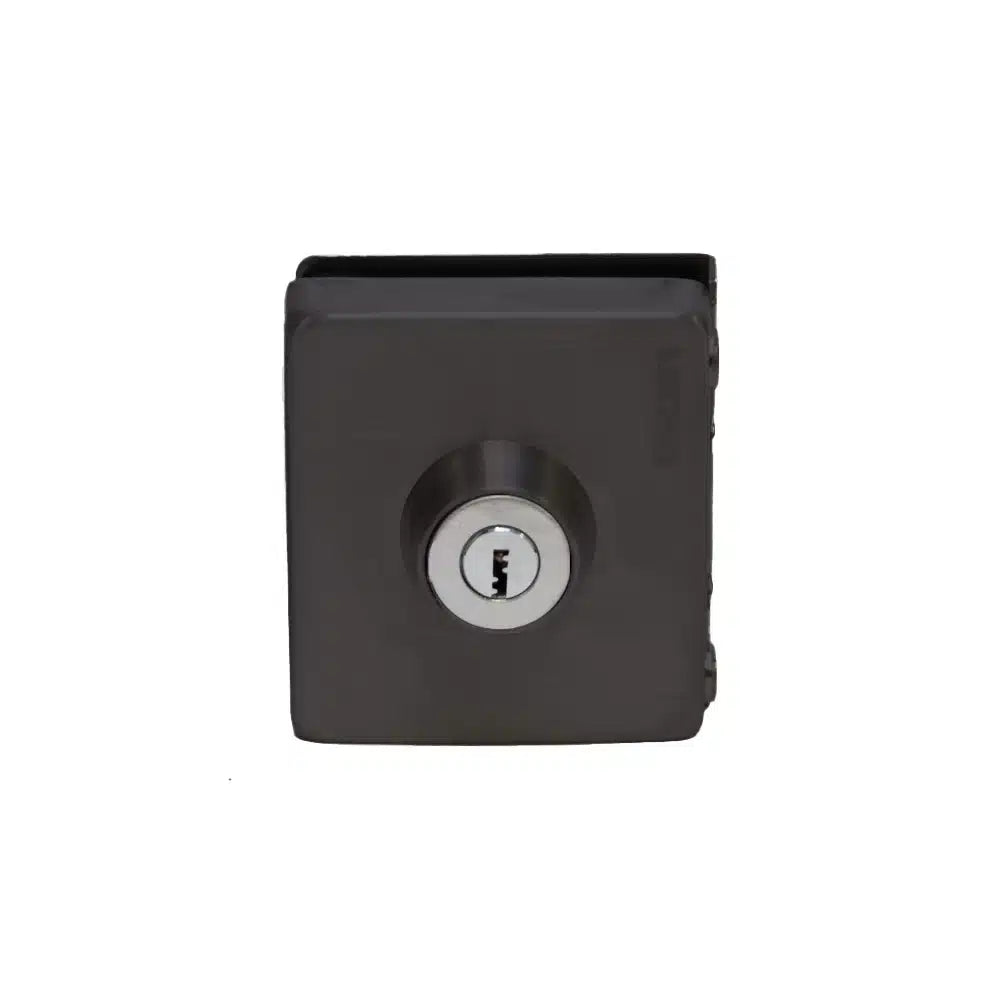 Slip-On Square Lock With 2 Deadbolts Glass to Wall – Glaze Hardware