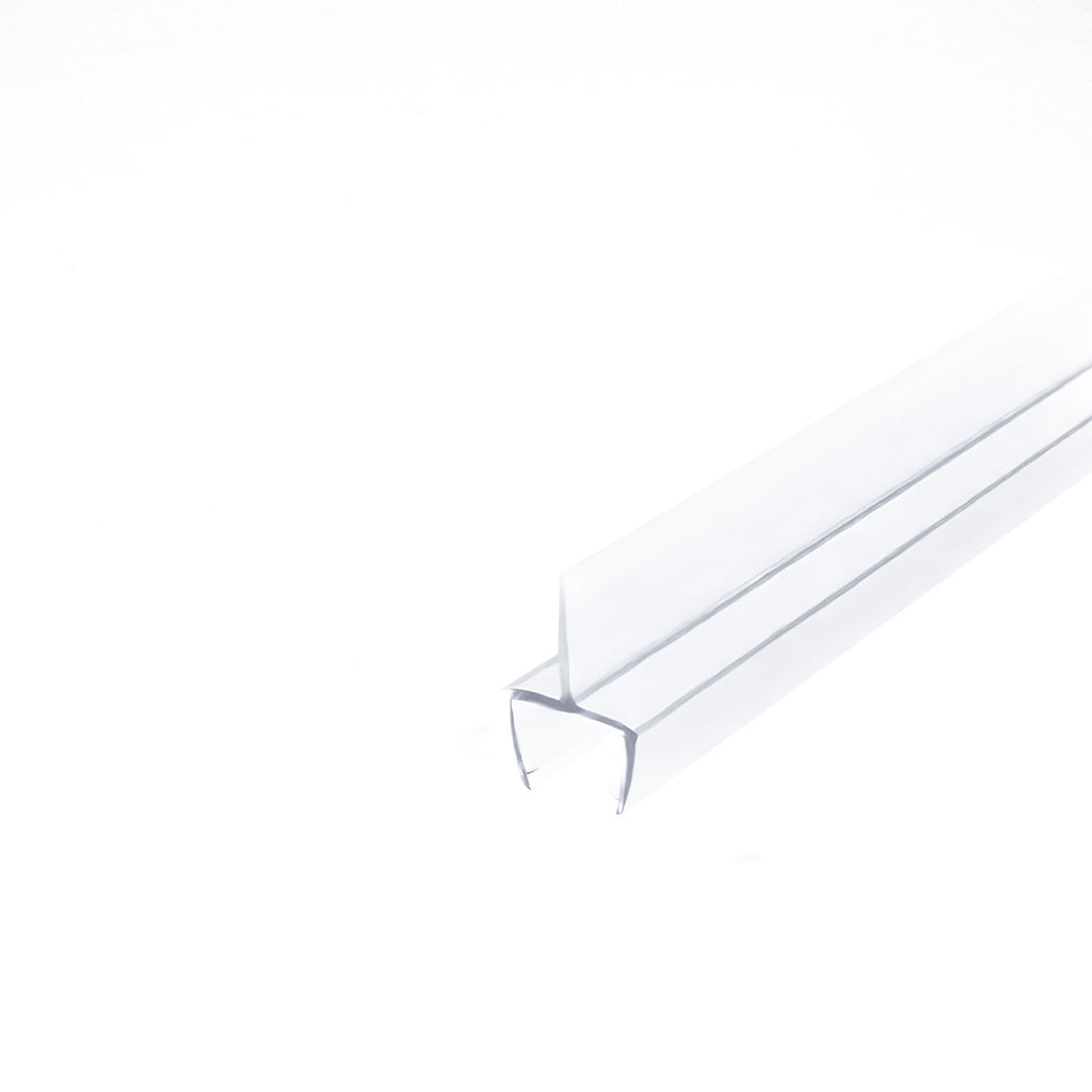 Shower Door One-Piece Bottom Rail with Clear Wipe - For 3/8”